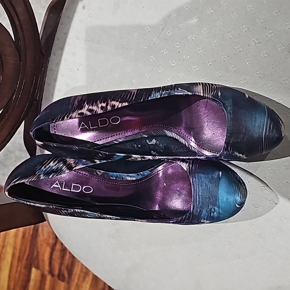 Aldo Satin Patterned Stilettos heels Green/ black size 36 - Picture 7 of 9